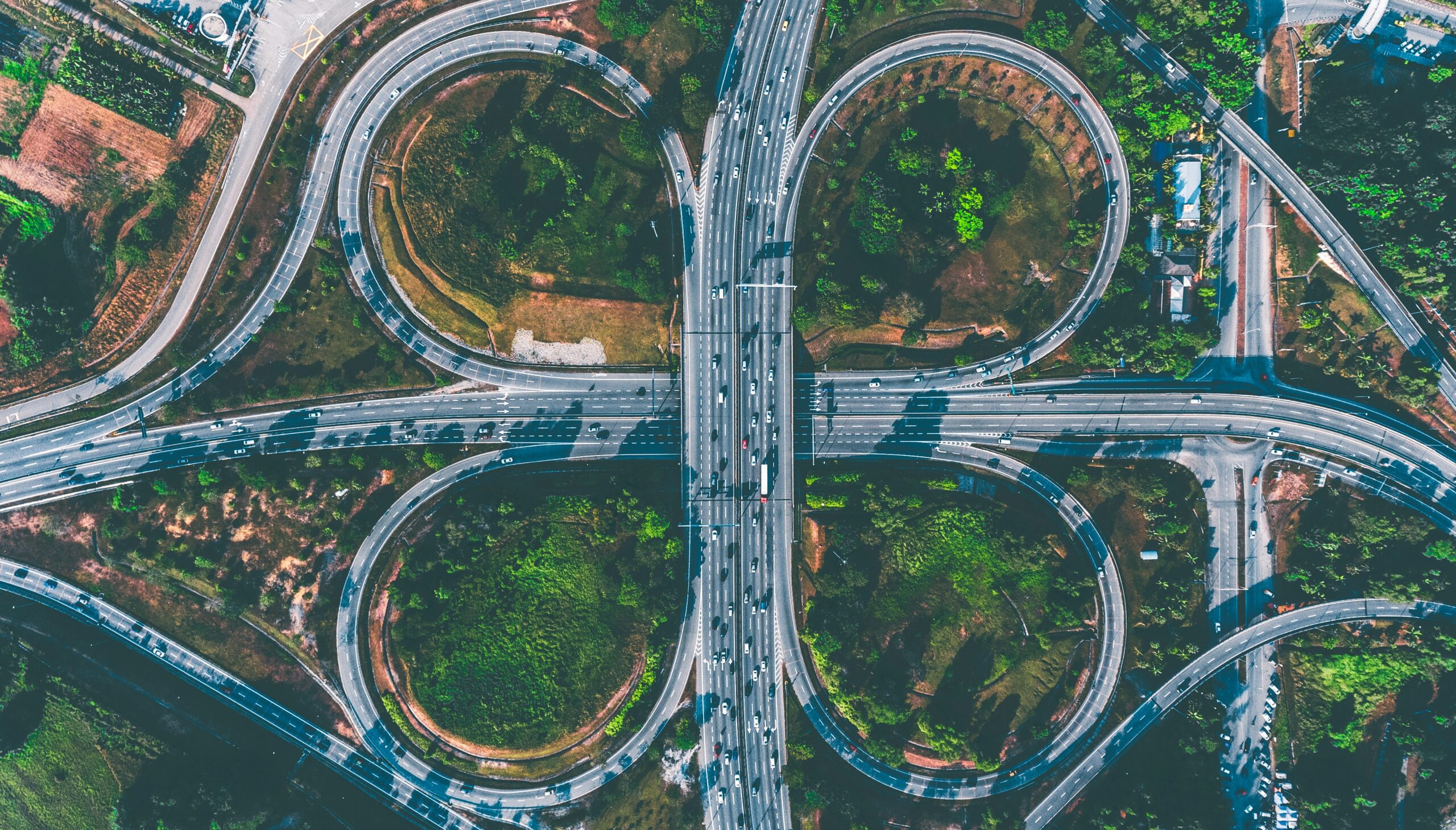 Bird's-eye view of a highway