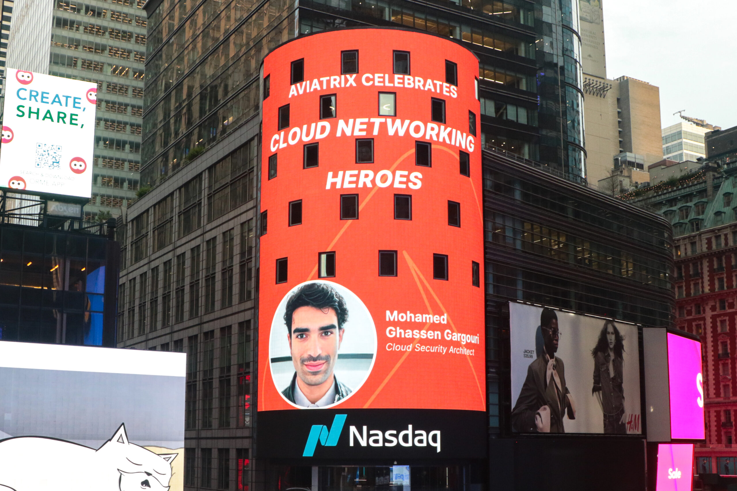 Mohamed Ghassen Gargouri on the Nasdaq tower